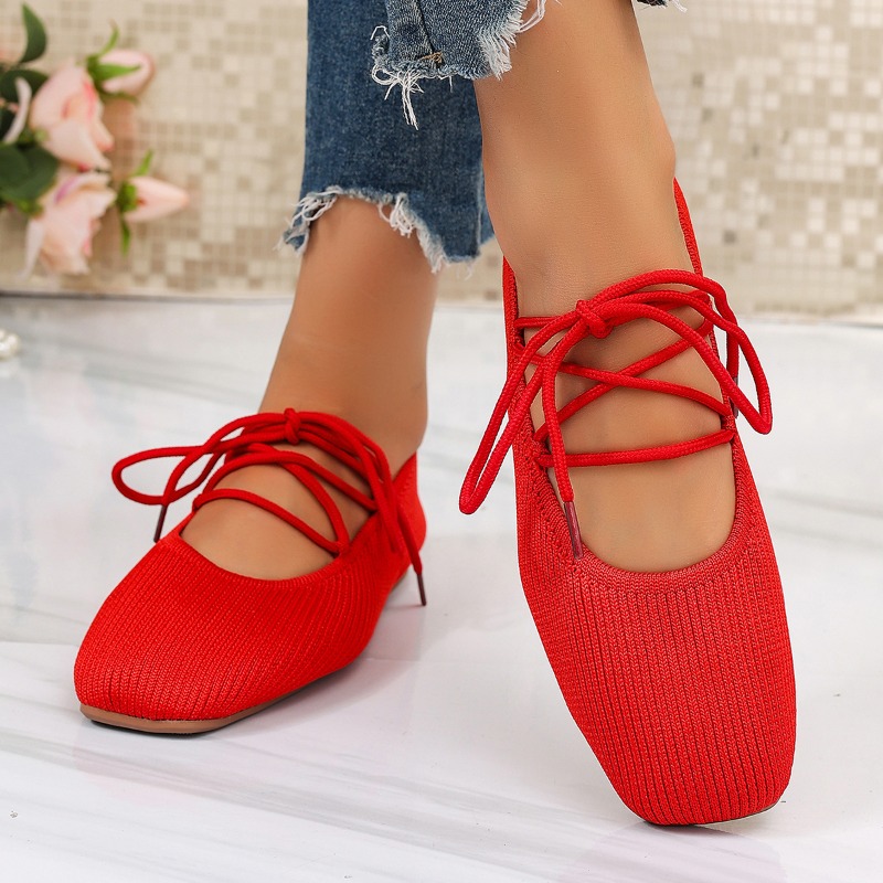 Women'S Heels - フランス風フラットメリージェーンシューズ 2026夏新作 通気性抜群 軽量 バレエシューズ風 多用途