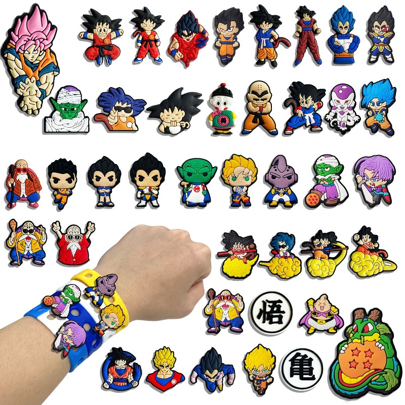 Women'S Shoes Z - ドラゴンボールZ悟空シューズチャーム ソフトラバー取り外し可能クロッグピン アニメDIYデコレーションアクセサリー 女性男性子供用カジュアルサンダル