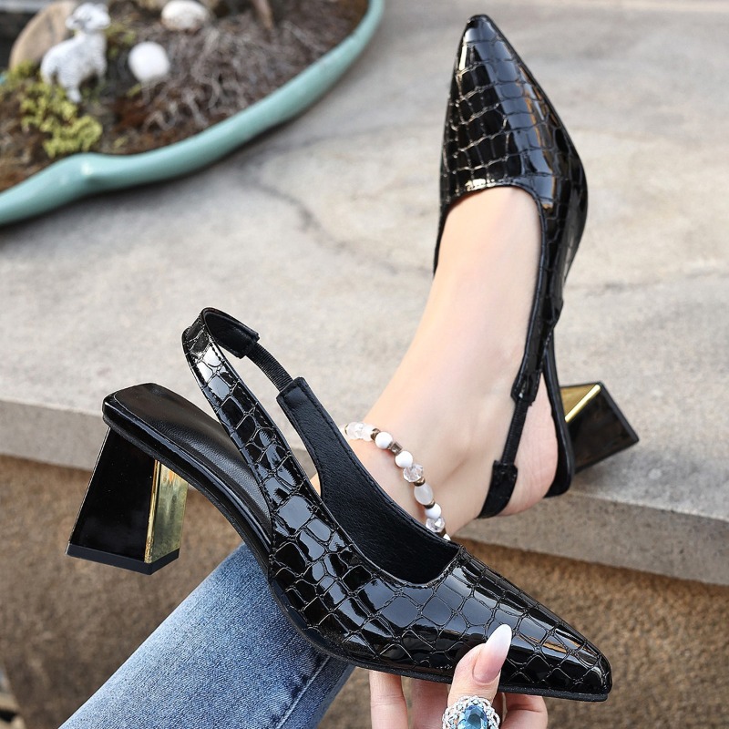 夏のハイヒールサンダル女性のセクシーな黒のトレンドドレスポン - Women Shoes Brand のレビューと価格