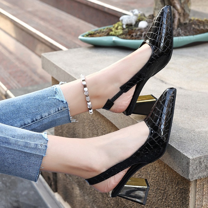 夏のハイヒールサンダル女性のセクシーな黒のトレンドドレスポン - Women Shoes Brand のレビューと価格