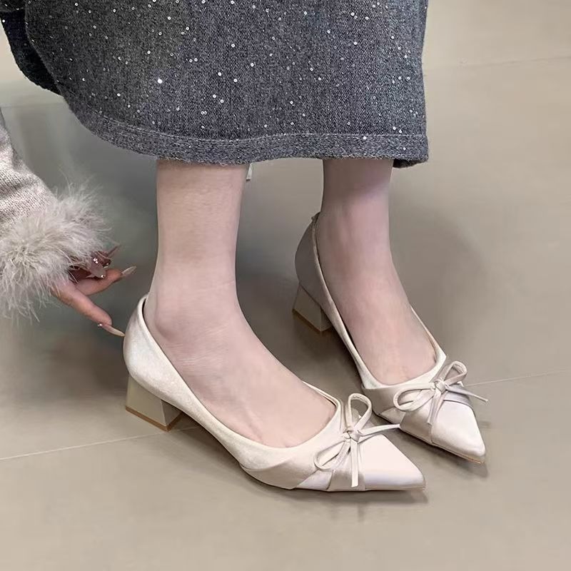 レトロなミッドレングスのシングルシューズ、春夏の新作、ファッ - Women'S Heels のレビューと価格