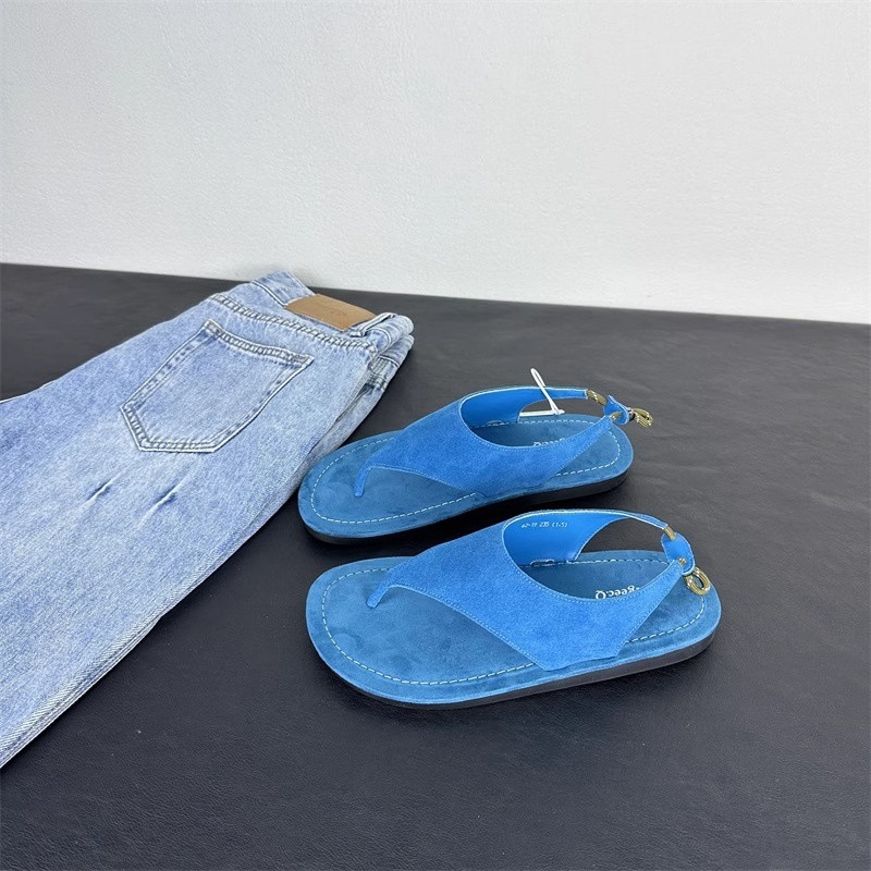 韓国風ミニマリストスエードスリングバックサンダル レディース - Thong Flat Sandal のレビューと価格
