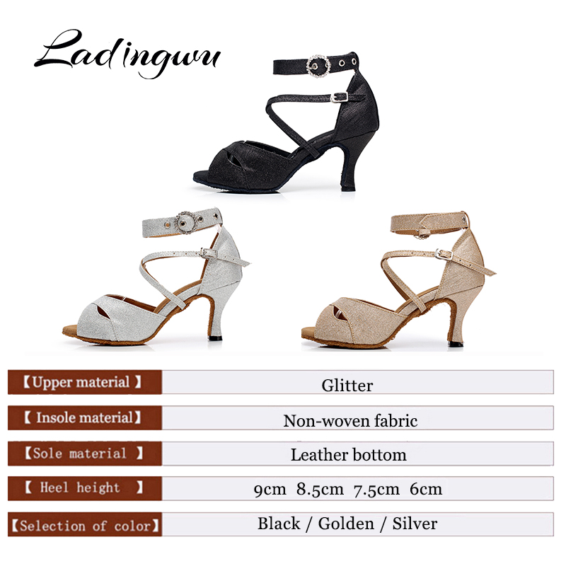 Ladingwu ラテンダンスシューズグリッターラインストー - Women'S Shoes Z のレビューと価格