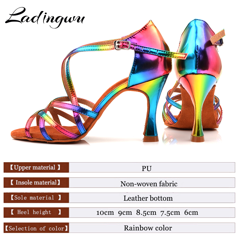 Ladingwu レディース レインボーカラー PU ラテン - Women'S Shoes Z のレビューと価格