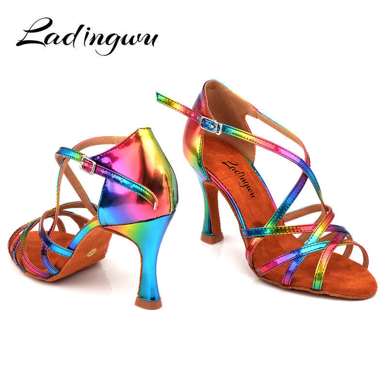 Ladingwu レディース レインボーカラー PU ラテン - Women'S Shoes Z のレビューと価格