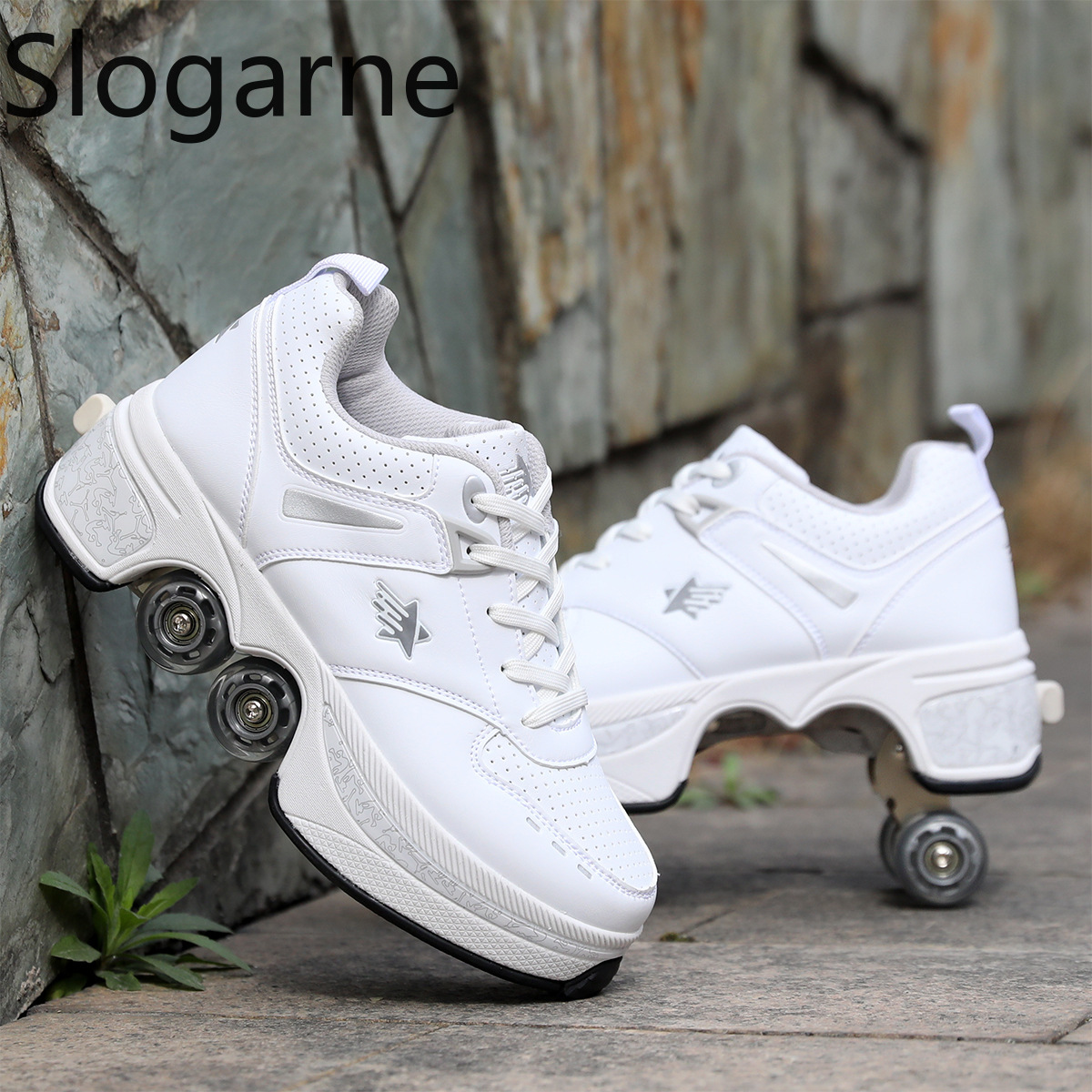 女性用4輪変形ローラースケートシューズ、男性用カジュアルスポ - Women Shoes Waterproof のレビューと価格