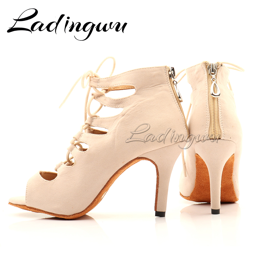 Ladingwuベージュスエードハイトップダンス靴ブーツ女性 - Women'S Shoes Z のレビューと価格