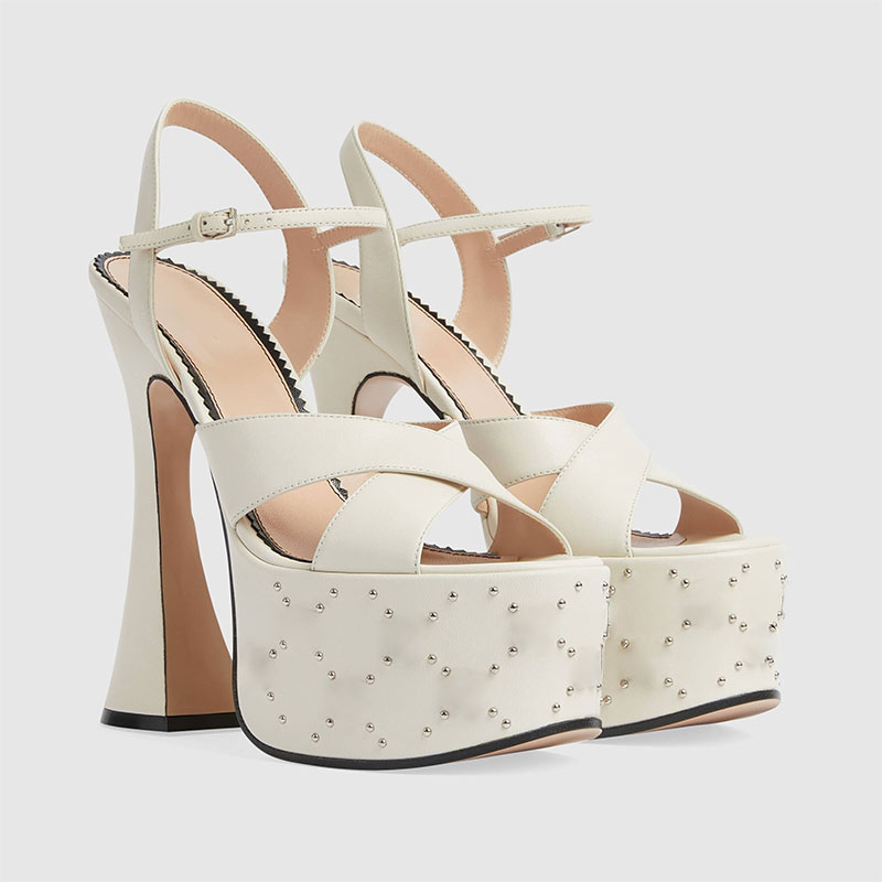 女性用バックル付きファッショナブルなハイヒールサンダル,防水 - Women Shoes Waterproof のレビューと価格