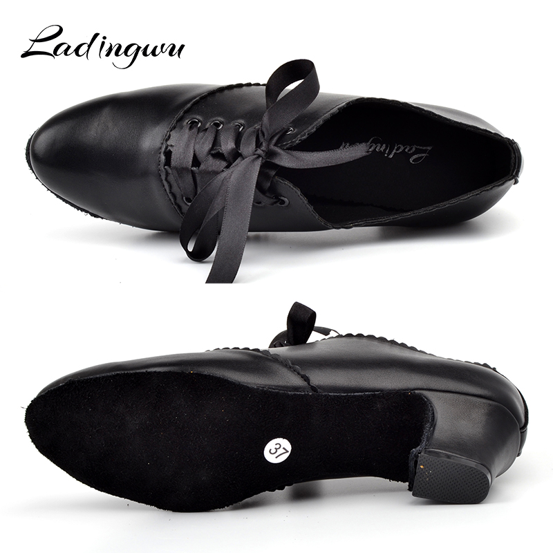 Ladingwu黒ラテン女性のダンスシューズマイクロファイバ - Women'S Shoes Z のレビューと価格