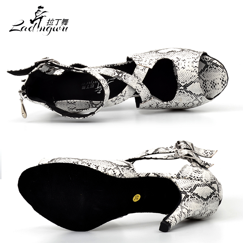 Ladingwu-女性用の白いスネークテクスチャのpuダンス - Women'S Shoes Z のレビューと価格