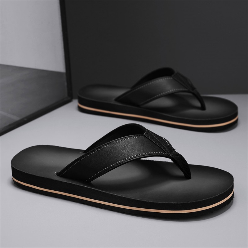 メンズヴィンテージウォッシュドフェイクレザービーチサンダル、 - Thong Flat Sandal のレビューと価格