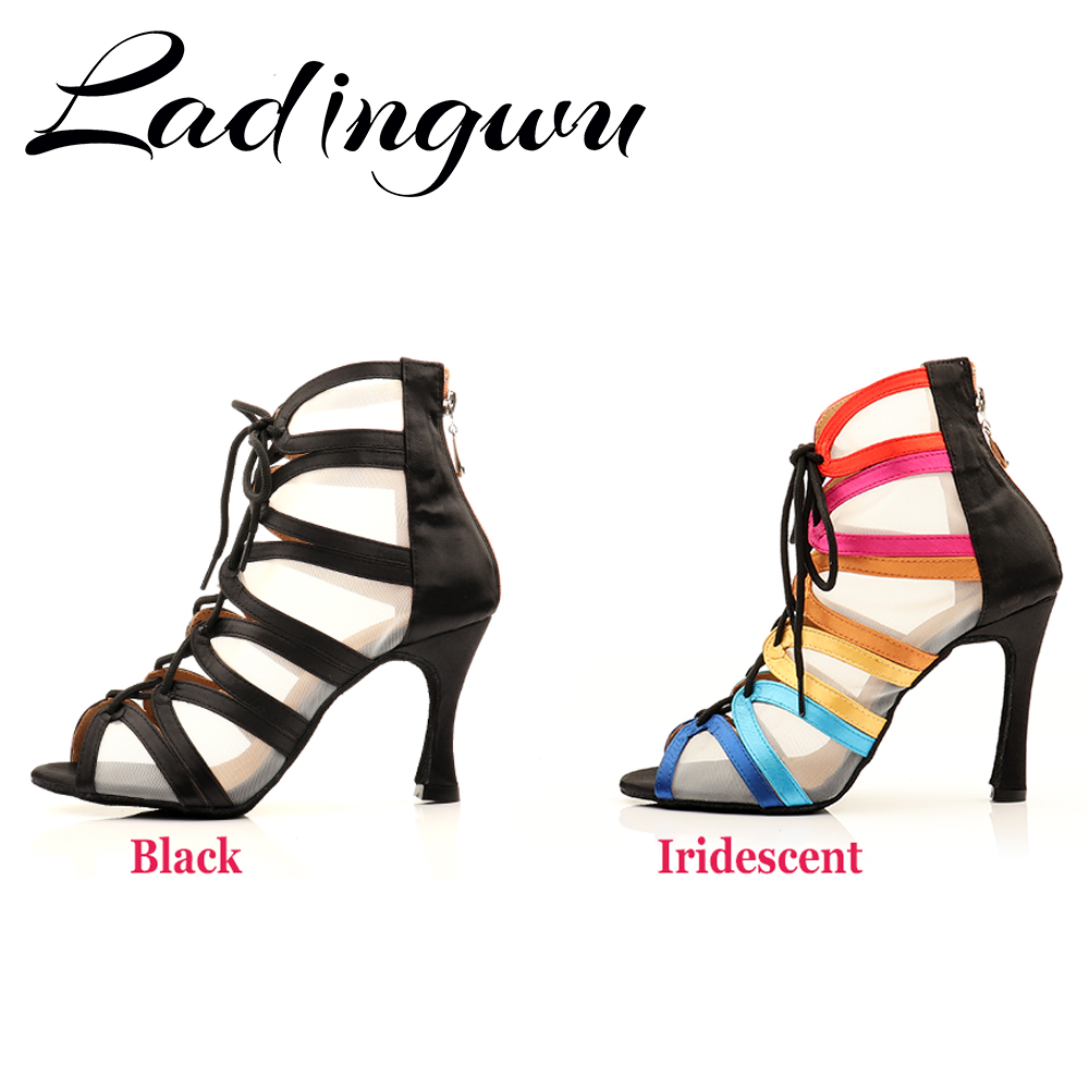 Ladingwu女性ラテン社交ダンスシューズ黒多色サテンとメ - Women'S Shoes Z のレビューと価格