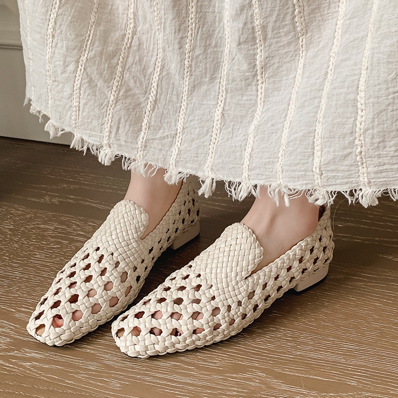 2026 ファッションホット販売本革編み込みサンダル女性ロー - Women'S Heels のレビューと価格